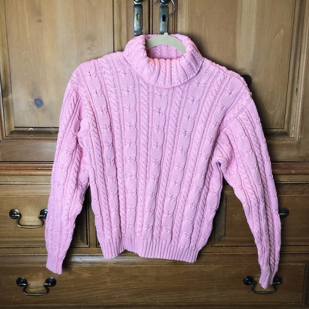 Talbots Petite Small Pink Turtleneck Sweater